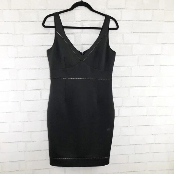 Karl Lagerfeld Black Sleeveless Bodycon Fitted Cocktail Dress Size 10 - Picture 1 of 6